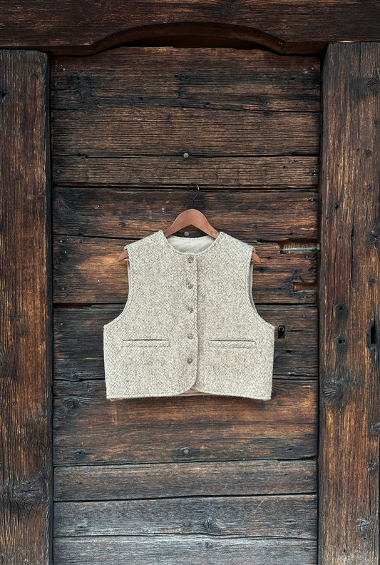 ABA Felt Vest Crop - Sand