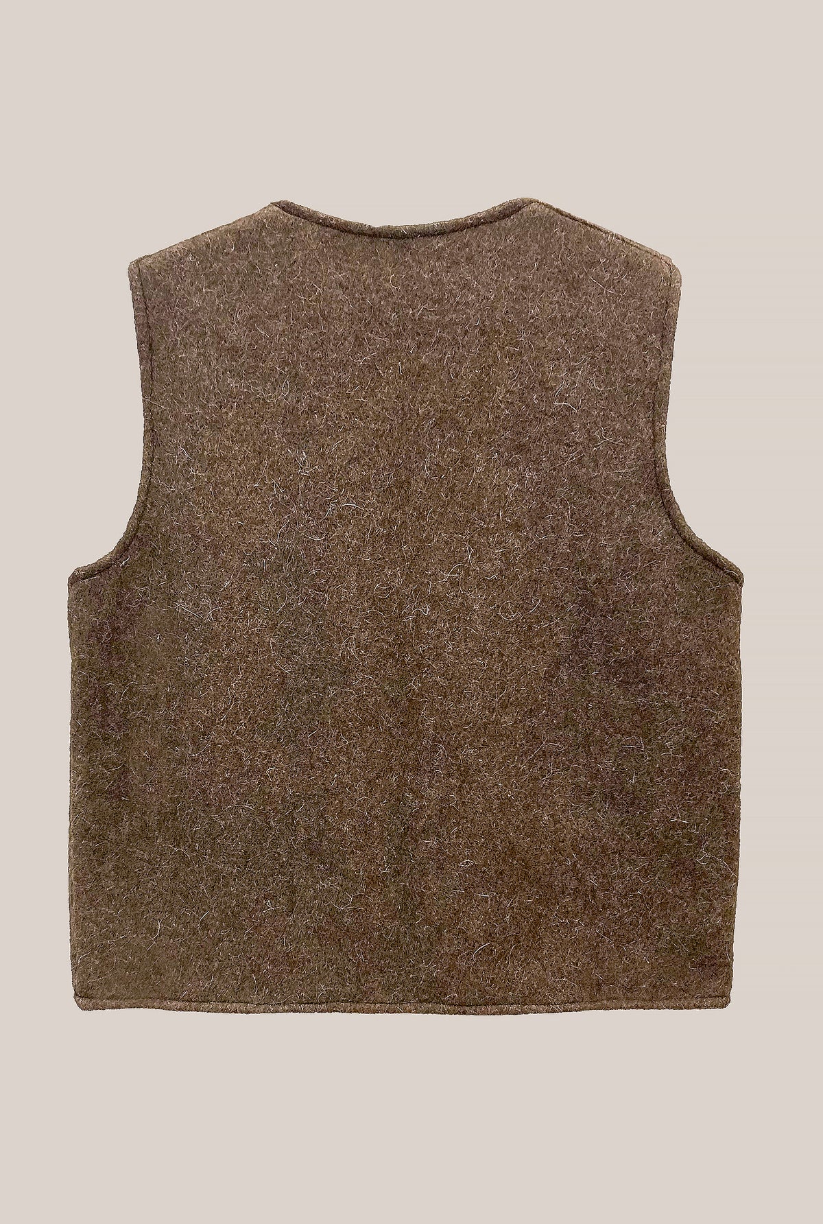 Gilet en feutre ABA Long - Brun profond