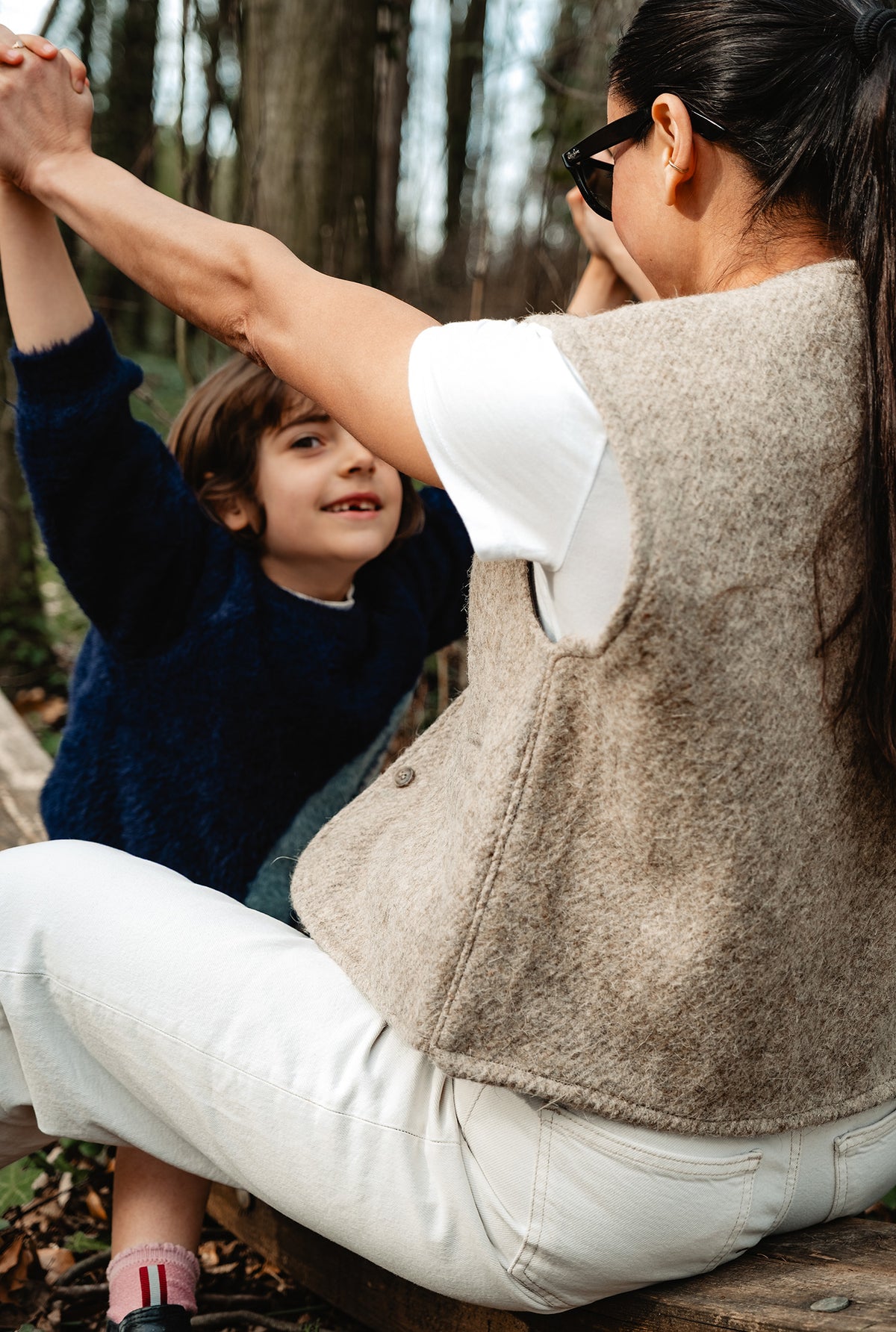 ABA Felt Vest Crop - Sand