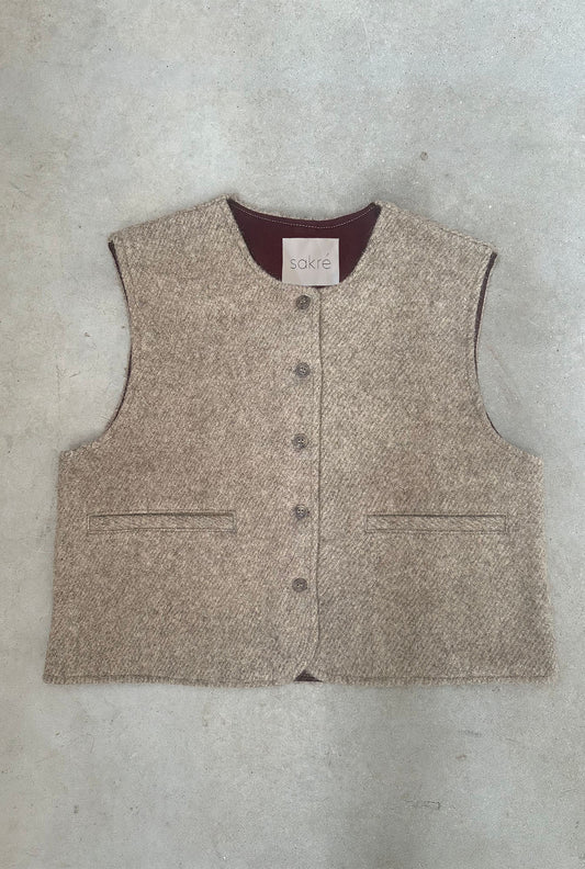 Gilet en feutre ABA Crop - Sable