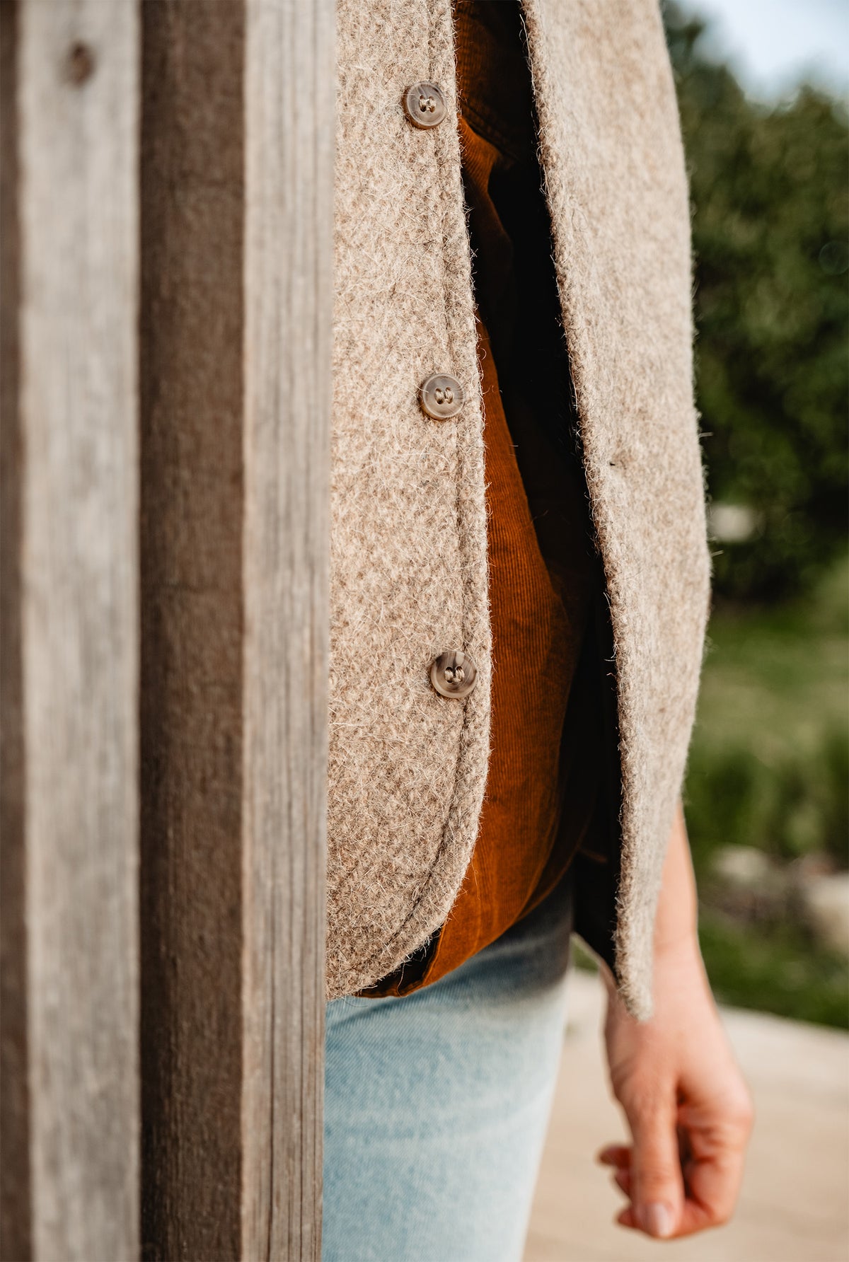 ABA Felt Vest Extended - Sand