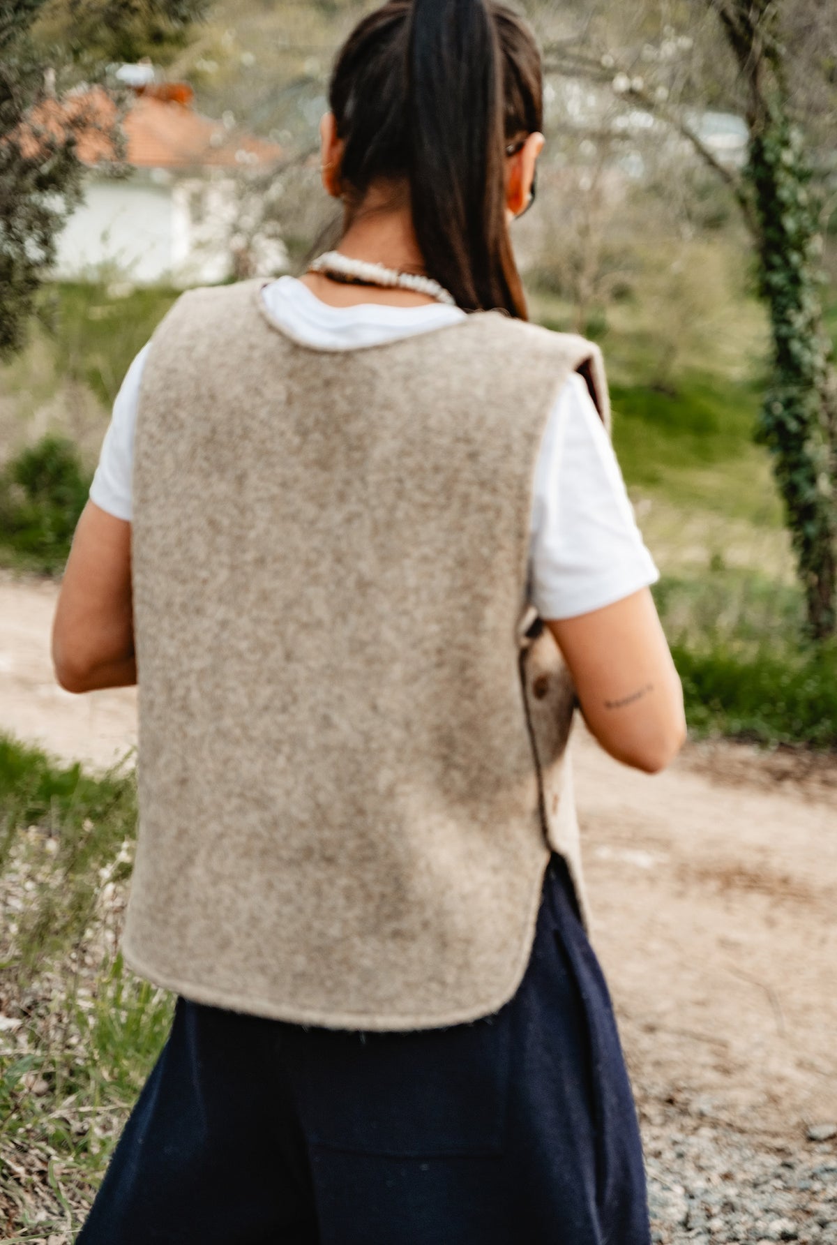 ABA Gilet en Feutre Wrap - Sable